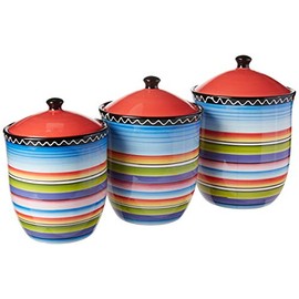 Certified International Tequila Sunrise 3-Piece Canister Set, 56-Ounce, 68-Ounce and 96-Ounce