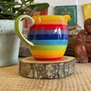 Hand Painted Rainbow Stripe Ceramic Milk jug 225 Millilitres