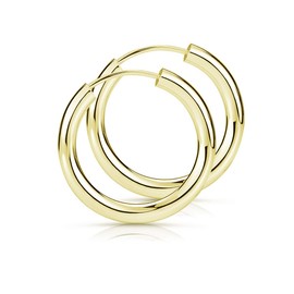Materia Women's Earrings, Gold Hoop Earrings, Lightweight - 925 Sterling Silver Gold-Plated 15, 20, 30, 40, 47, 60 mm / 2.5 mm wide - Made in Germany, Gold-Plated Silver, gold