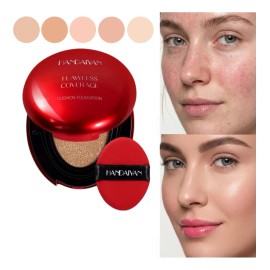 Hidratante Cushion Foundation Larga Duración Con Polvo Borla