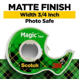 Scotch Magic Tape, 3 Dispensered Rolls, Numerous Applications, Invisible, Clear Tape Engineered for Repairing, 3/4 x 300 Inches