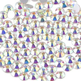 Beadsland 1440 piezas de diamantes de imitación de cristal con parte trasera plana, gemas redondas para arte de uñas y manualidades de fijación con pe