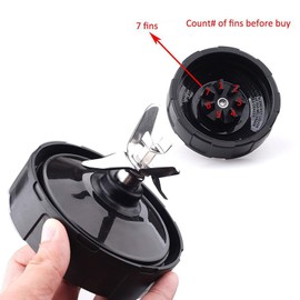 Cuchilla extractora de repuesto para Nutri, cuchilla inferior premium para 1000W / 1500W Auto iQ BL482 BL642 BL682 Blenders, Blender repuestos y accesorios, Auto iQ 7 Fins Blade