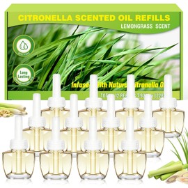 Citronella Plug In Air Freshener Refills, for Bedroom, Bathroom, 12 Count