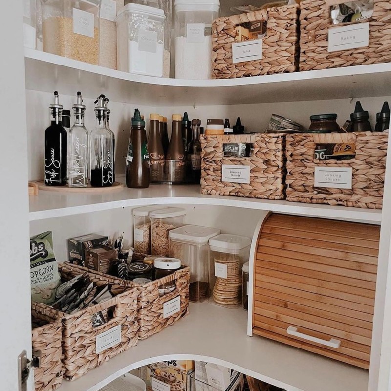 HOMEFULLY Bamboo Double Layer Bread Box for Kitchen Countertop, Roll