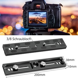 DEYOT PU200 Camera Quick Release Plate Made of Solid Aluminium for 1/4 Inch Camera Screw Compatible with AS Standard, such as ARCA-Swiss/Kirk/Wimberley/Markins/Benro/Sirui etc Quick Release Plate