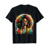 Juneteenth Black Womens Queen Afro African Melanin Dripping T-Shirt