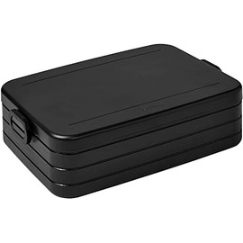 Mepal Take a Break Large - Limited Edition Black/Black Edition - 1500ml Capacity - Lunch Box with Divider - Ideal for Mealprep - Dishwasher Safe, Polypropylene