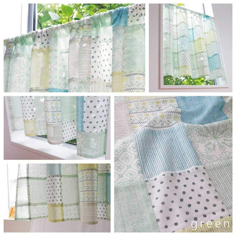Sunny day fabric cafe curtain Rush width 100cm x length