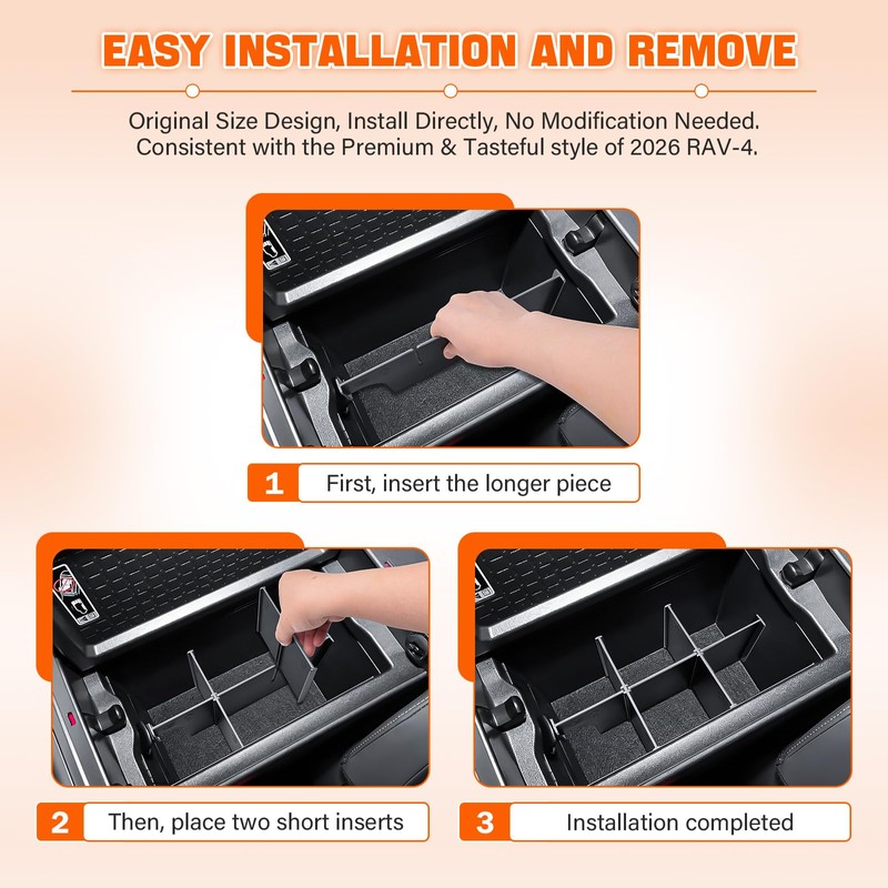 TACOBRO Center Console Dividers for Toyota RAV4 2026