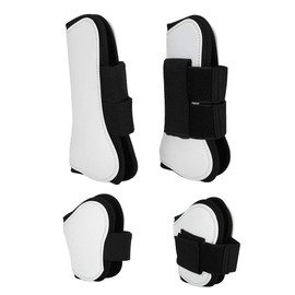 Horse Tendon Boots, 4Pcs Horse Leg Guard, PU Shell Front Back Leg Protector, Lightweight Leg Protective Boots for Riding, Jumping, Competition