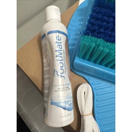 The FootMate System Foot Brush Scrubber + Rejuvenating Gel Cleans Feet In Shower