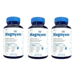 60 Capsulas, 8 Compuestos de Magnesio Premium, (Treonato, Aspartato, Bisglicinato, Citrato, Glicinato, Taurato, Malato, Óxido) 3 PACK