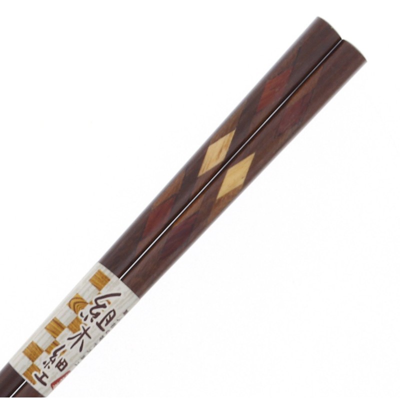 Chopsticks Pair Wood Crafted 金峰 Wood (Natural Wood) Tip, 23
