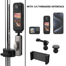 TLEVZKM Tool-Free 360° Ball Head Camera Mount - Rock-Solid Clamp for DSLR/Smartphone on Bike, Motorcycle & Poles