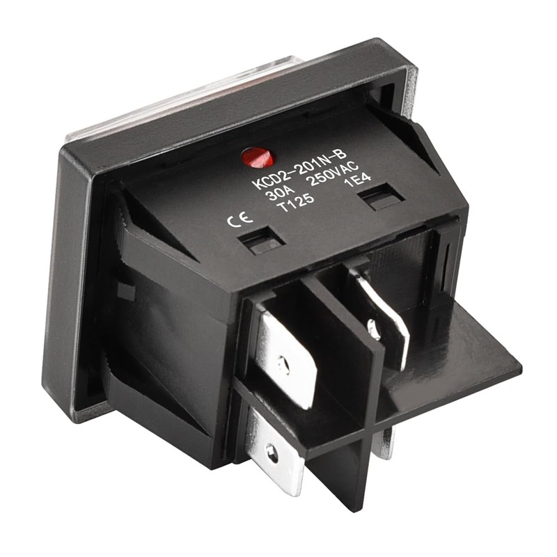Heschen High Current Rocker Switch, 30A 250VAC, ON-OFF 2 Positions,