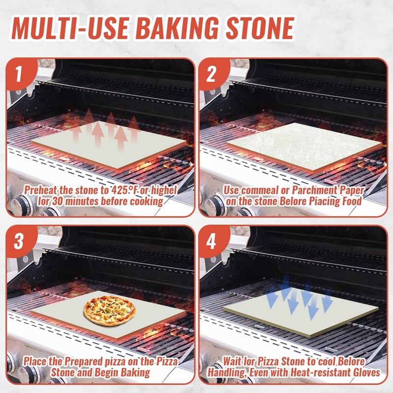 18'' Square Pizza Stone Baking Stone Cordierite Bread Stone for