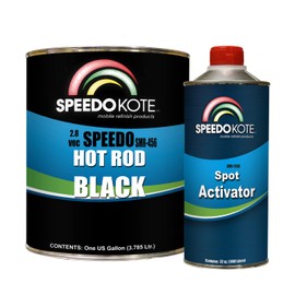 Speedokote SMR-456/150 - Hot Rod Black Paint 2.8 voc, Satin 2K Urethane, SMR-456 4:1 Med Gallon Kit w/Act