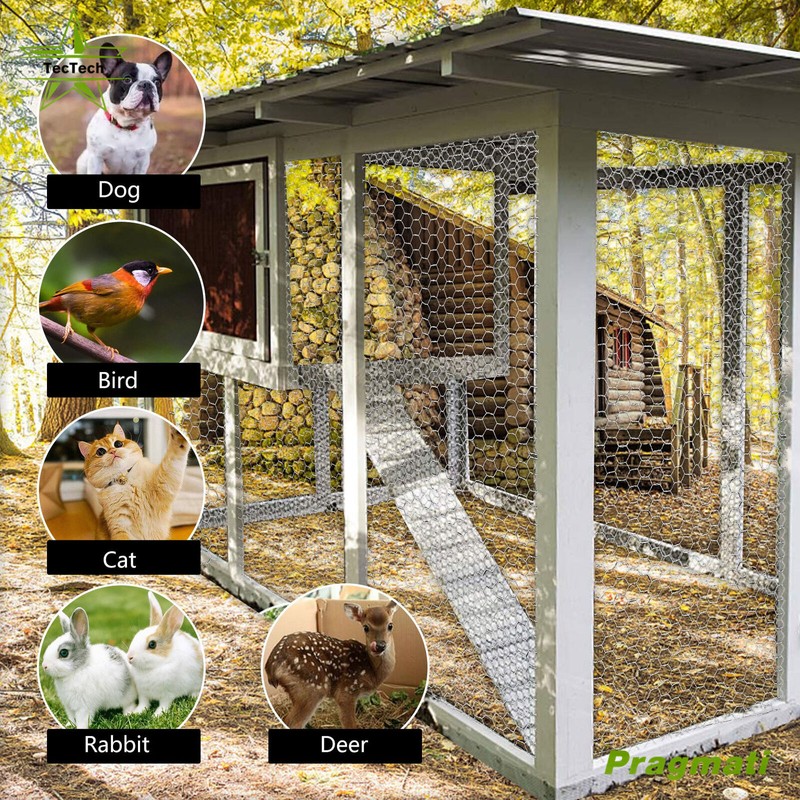 TecTech 48"x150' Galvanized Poultry Net Metal Mesh Fencing Chicken Wire