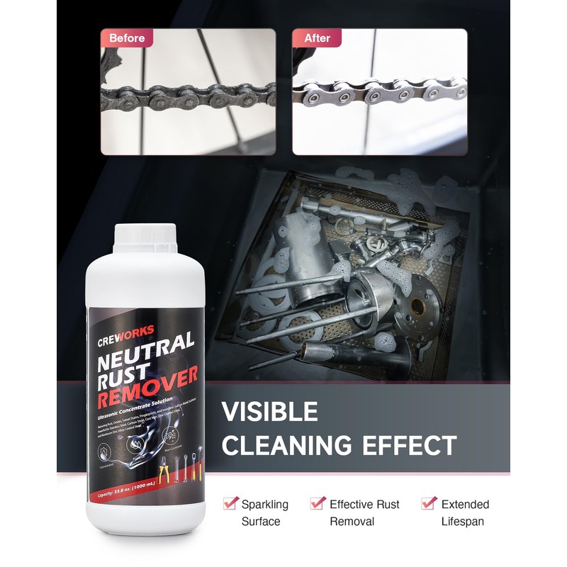 CREWORKS Heavy Duty Rust Remover, 34 fl oz Rust Dissolving