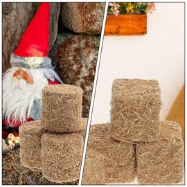 Didiseaon 12pcs Mini Haystack Decorations Small Hay Bales Tiny Decorative Hay for DIY Craft Dollhouse Farm Micro Landscape Decoration