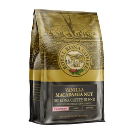 ROYAL KONA COFFEE - Light Roast Ground Coffee, Vanilla Macadamia Flavor, 40 Ounce