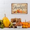 DOODLREAM Thankful Tin Sign Thanksgiving Day Metal CountrysideWall Decor Autumn