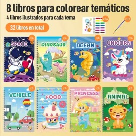 32 Pcs Libro Para Colorear Libreta De Dibujo De Acuarela