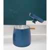 Blue stainless steel ashtray round windproof outdoor ashtray cover for
