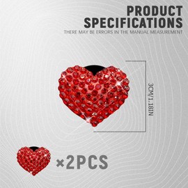 Tecledsn 2PCS Bling Air Vent Clips, Car Air Freshener Vent Clip, Bling Heart Charm Car Air Conditioning Outlet Clip, Car Decoration Accessories Diffuser Vent Clip Universal for Women Girls (Red)