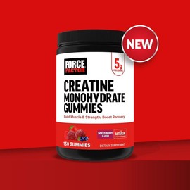 Force Factor Creatine Gummies, Creatine Monohydrate for Muscle Gain, More Strength, and Faster Recovery, Clinically Studied Creatine 5g Dose, Mixed Berry, 30 Servings:_Mixed Berry