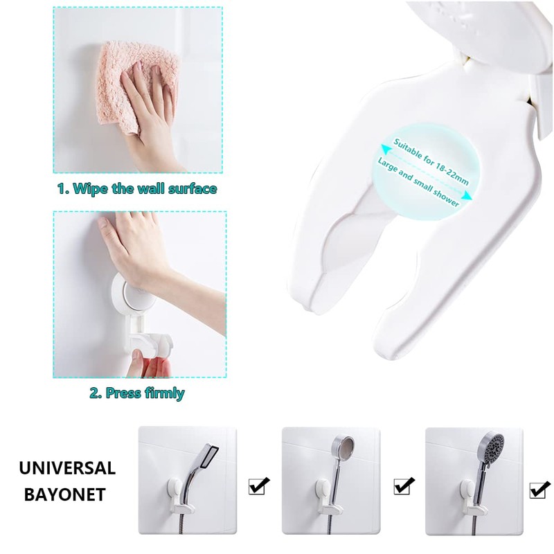 RtottiM Suction Shower Head Holder Adjustable Vacuum Handheld Shower Bracket