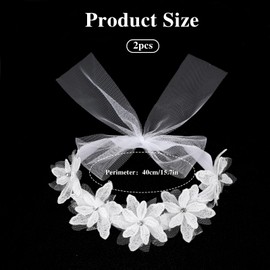 2 Pack Baby Girl Headbands Flower Headband Soft Stretch Lace Floral Hairbands Cute Flowers Lace Hair Accessories for Newborns Infant Toddlers Kids