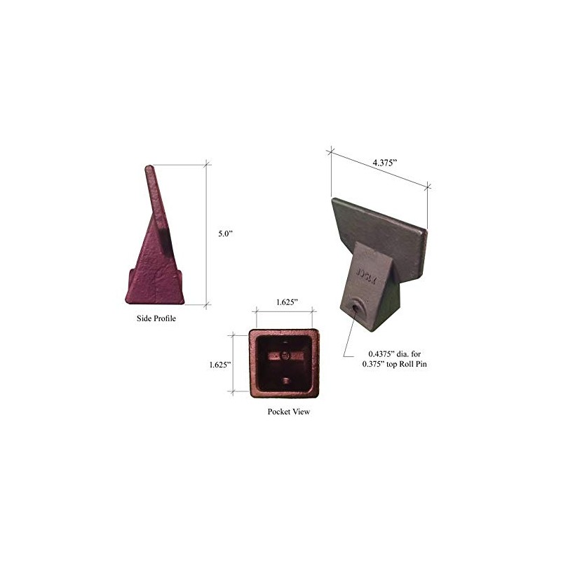 5 - Hensley Style Backhoe/Mini Excavator Bucket Flare Tooth -
