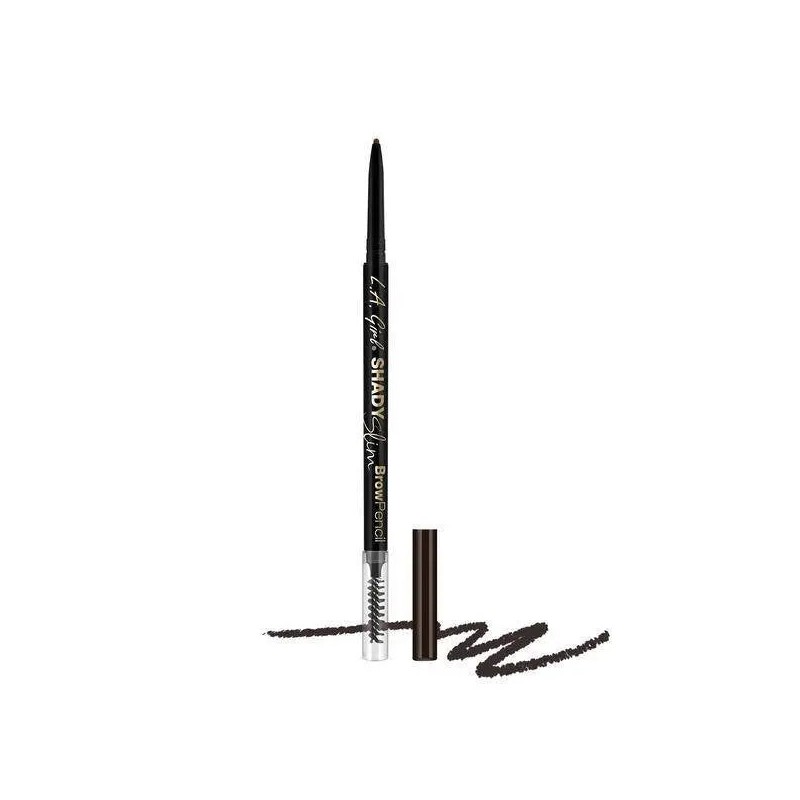 LA Girl Shady Slim Brow Pencil, Black - Black hair