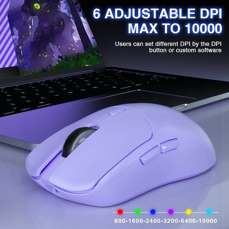 AULA SC580X Wireless Gaming Mouse, Tri-Mode 2.4G/BT5.0/USB-C, 10000 DPI Rechargeable