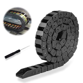 Nizirioo Drag Chain 15 x 30 mm, Cable Drag Chain 1 m, High-Quality Energy Chain, Black Reinforced Nylon Cable Chain, Cable Pull Chain, Wire Carrier for Cable Guide for 3D Printers and CNC Machines