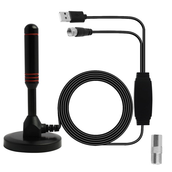 DVB-T/DVB-T2 Antenna with Amplifier, HDTV Indoor Antenna for TV, 360