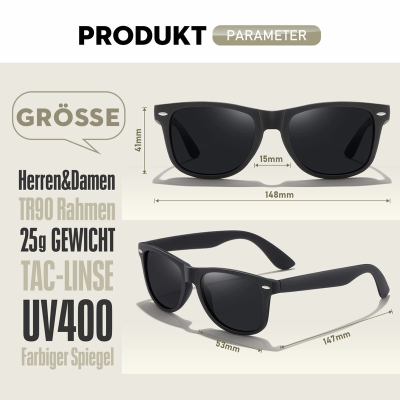 wearPro Sunglasses Men's Unisex Polarised Women's Rectangular Sunglasses Men Glasses