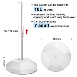 MorningRo Pool Float Storage Rack Pool Float Holder Stainless Steel Equipment Holder Water Filling Base Portable Scalable Outdoor Rack for Swimming Outdoor Storage(13 x 78 in,White)