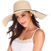 Lanzom Womens Wide Brim Straw Hat Floppy Foldable Roll up