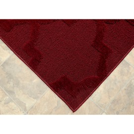 Garland Rug Quatro Chili 12 Ft. X 12 Ft. Cut-Loop Trellis Area Rug –Soft, Comfortable, Stylish & Budget-Friendly Rug in a Beautiful Solid Chili Red