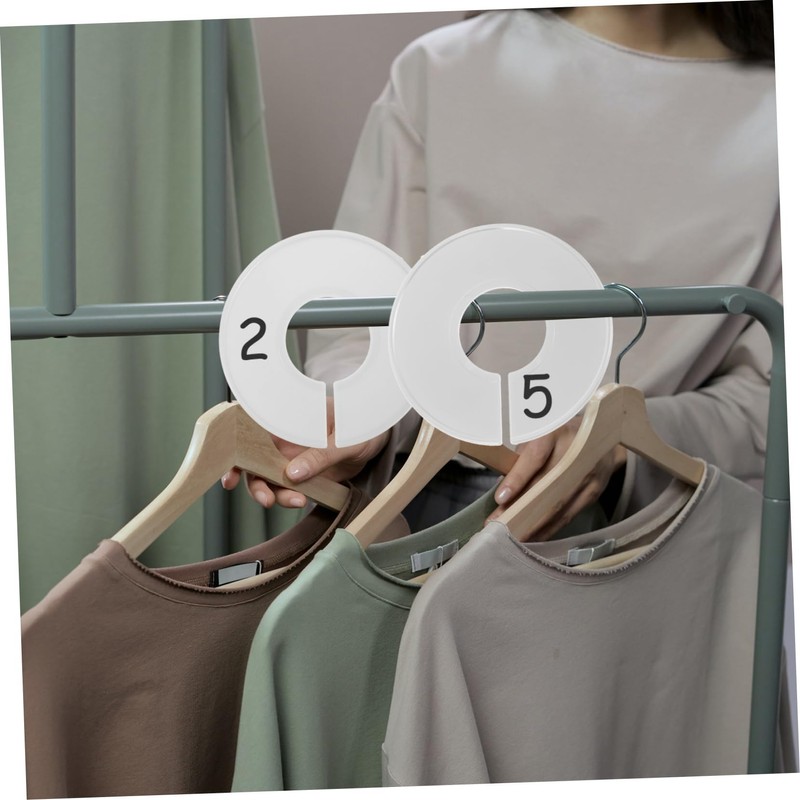 Ciieeo 50Pcs Clothes Dividers with Marker Pen Wardrobe Hangers for