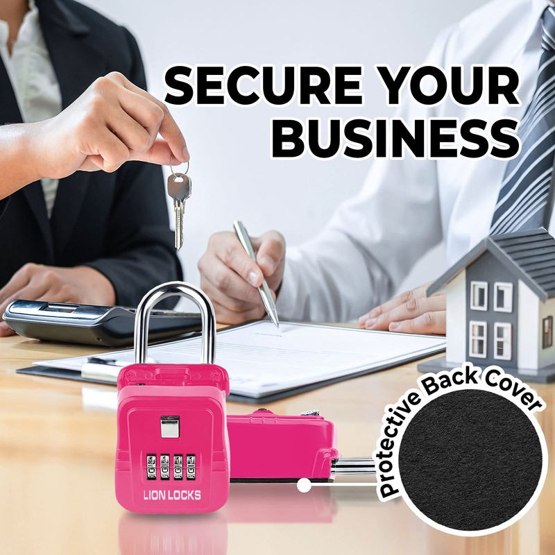 Lion Locks 1500 Key Lock Box with Code, Lockbox for
