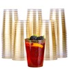MATANA 200 Hard Plastic Party Cups with Gold Glitter (285