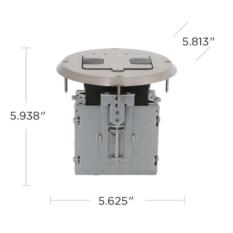 RACO 6239NI Floor Kit with Recessed Duplex 15A TR Device