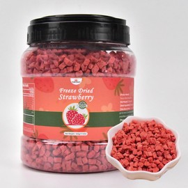 Premium Freeze Dried Strawberries Pieces 17.6 Oz/500g, Crispy Diced Strawberries Dried, 100% Natural & No Additives, No Sugar (17.6 oz)