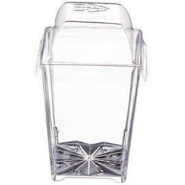 Clear Lake Enterprises Parfait Dessert Tumbler Cups with Dome Lids, 4-Ounce, Translucent, Square, 50-Pack