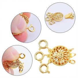 Necklace Layering Clasp Converter, 18k Gold and Silver, Tangle Free Jewelry Chain Separator (4PCS A)