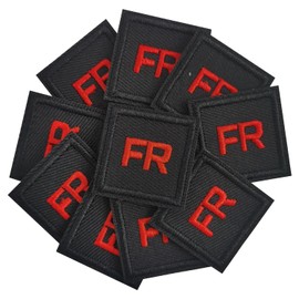 10Pcs FR Patches for Clothing, FR Replacement Garment Patches for FR Shirts, Pants, Jackets - Black&Red